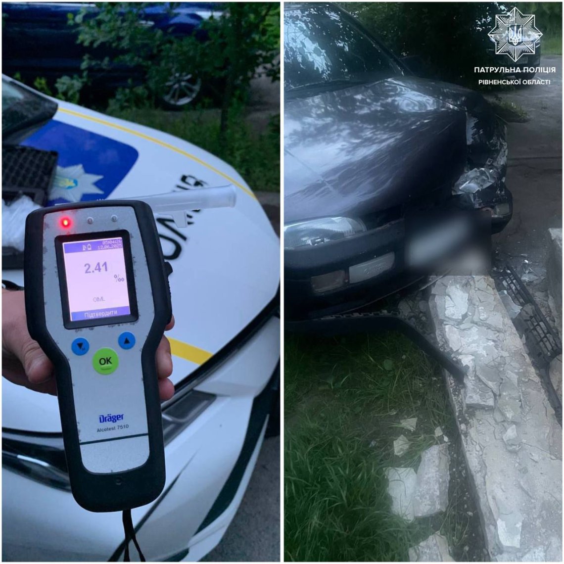 На викраденому автомобілі в’їхав у бетонну стіну
