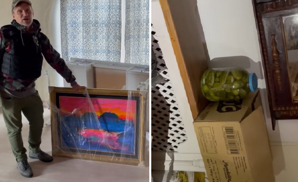 З дачі Олега Скрипки окупанти вкрали квашені огірки, але залишили картину відомого художника