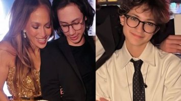 Дженніфер Лопес  зі своїми 17-річними близнюками привітала маму