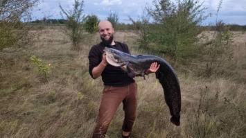 Сома-велетня рибалка упіймав у річці Горинь