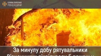 За минулу добу на Рівненщині сталося п`ять пожеж