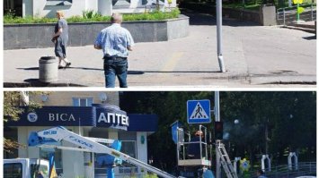 У Рівному оперативно відновили світлофор, пошкоджений в ДТП (ФОТО)